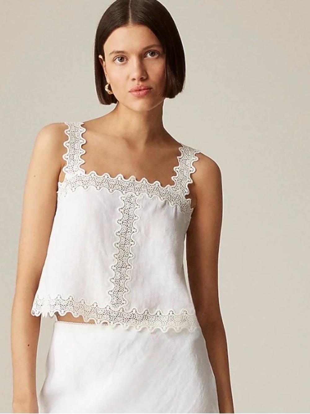 NWT J Crew lace linen tank top - Picture 3 of 9